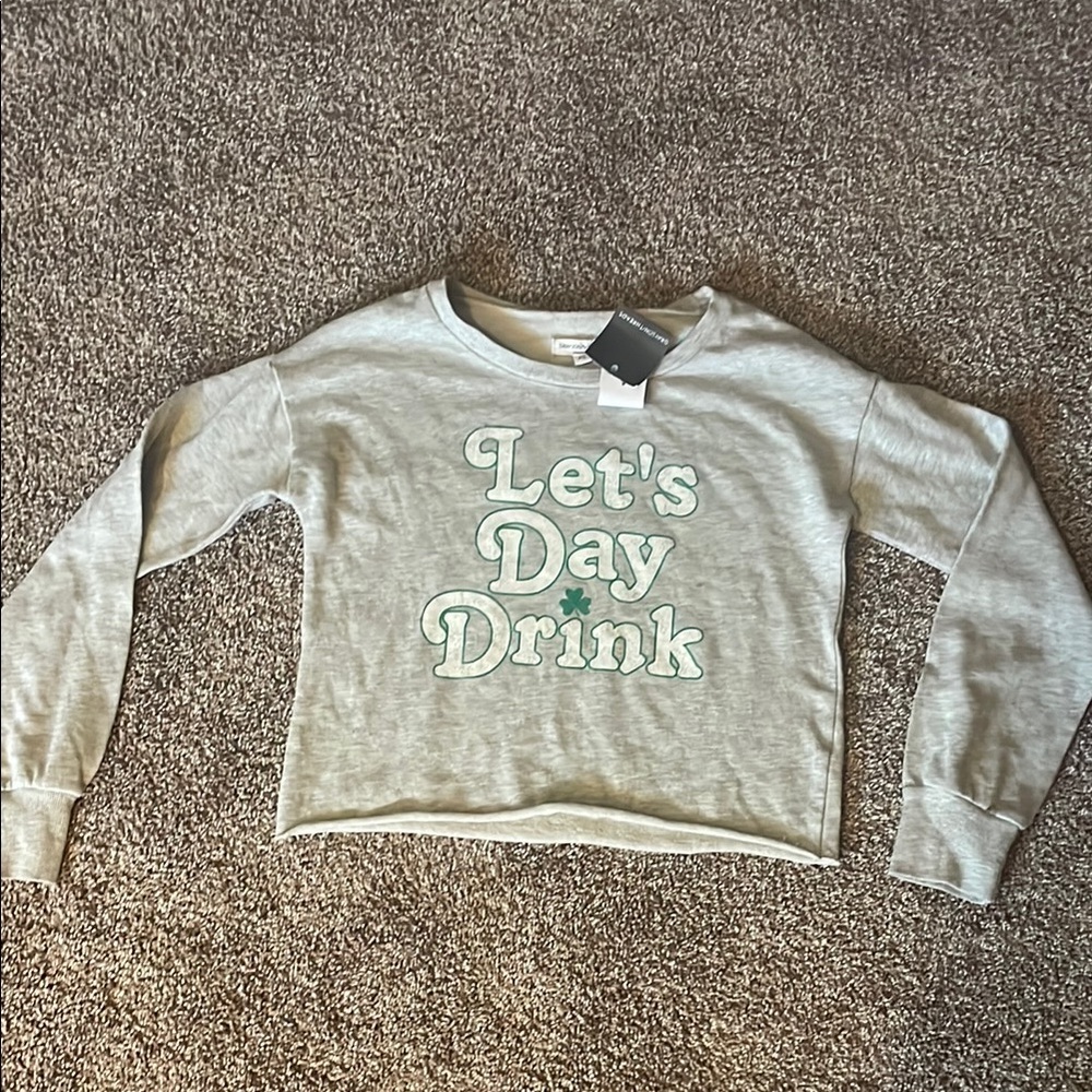 St. Patrick’s Day Gray 'Let's Day Drink' Sweatshirt